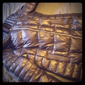 Ladies knee length black winter coat